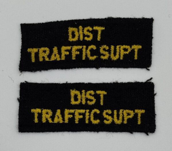 District Traffic Superintendent cloth uniform Bus patches (circa 1970’s/80’s)