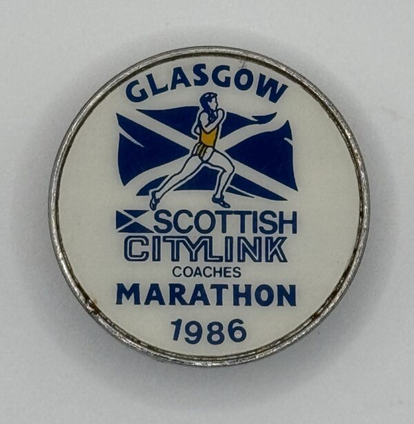 Scottish Citylink Coaches Marthon Promotional lapel Badge 1986