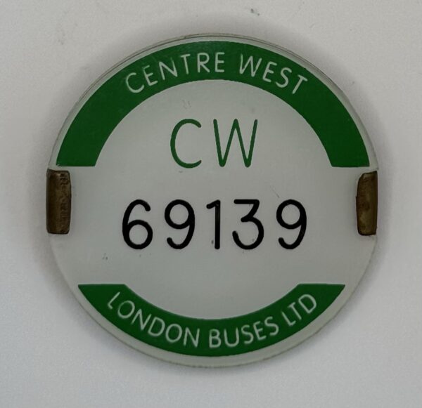 Centre West London Buses Ltd PCV Conductors Badge CW 69139