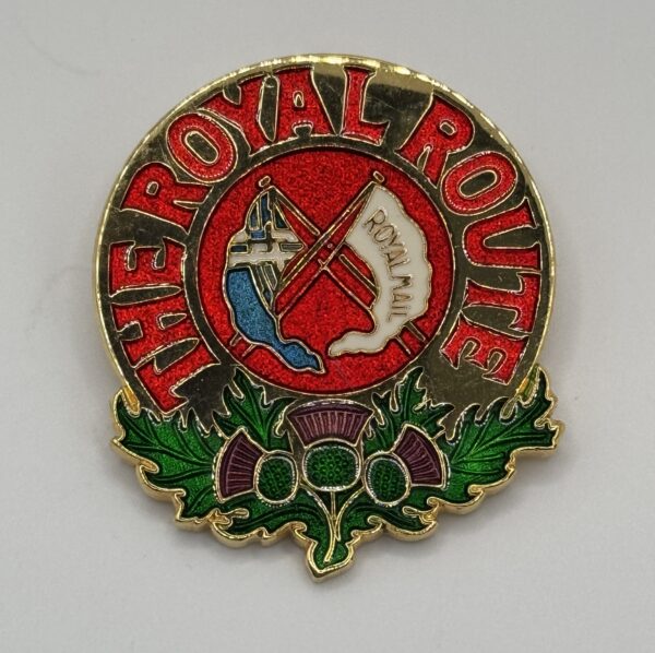 The Royal Route lapel bus badge