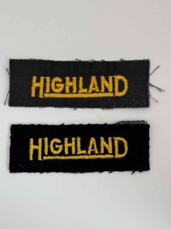 Highland Omnibuses Cloth uniform/cap pair of Badges.