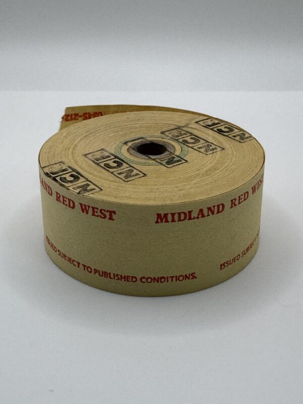 Midland Red West Roll of tickets for Setright (circa 1970’s)