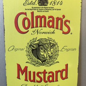 Colman’s Mustard Enamel Sign (replica) Vintage Retro.